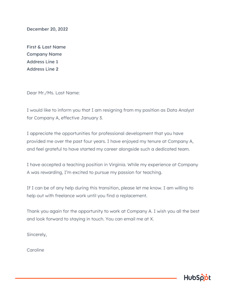 How to Write a Short Resignation Letter (With Tips & Samples)